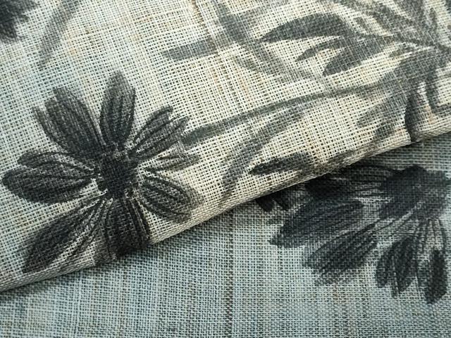 平和屋着物＊夏物　九寸名古屋帯　作家物　手描き　枝花文　麻　逸品　CABL2115fb