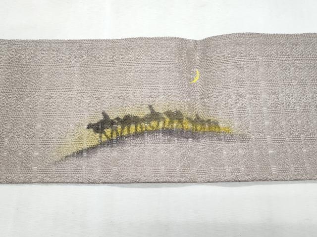 平和屋着物＊夏物　九寸名古屋帯　シルクロード　正絹　逸品　CABL2117fb