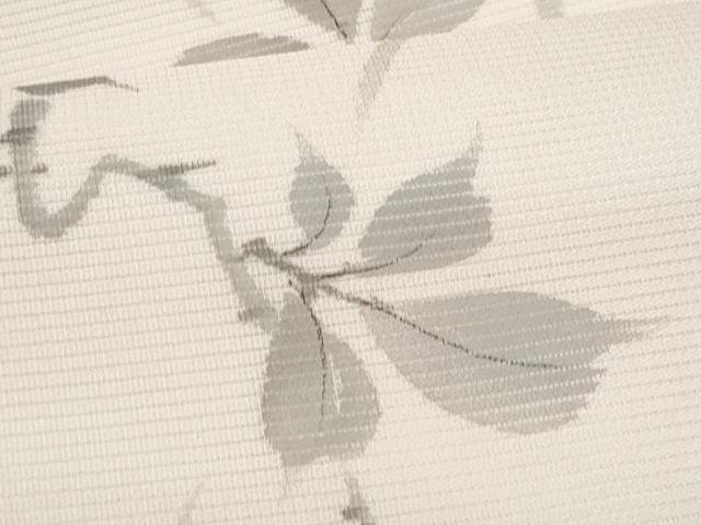 平和屋着物＊夏物　九寸名古屋帯　作家物　手描き　刺繍　草花文　銀彩　正絹　逸品　CABL2125fb
