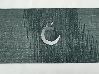 平和屋着物＊夏物　九寸名古屋帯　すくい織　群鳥　金糸　正絹　逸品　CABL2128fb