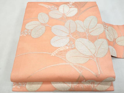 平和屋着物＊夏物　九寸名古屋帯　萩　金銀糸　正絹　逸品　CABL2135fb