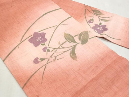 平和屋着物＊夏物　九寸名古屋帯　桔梗　麻　逸品　CABL2137fb