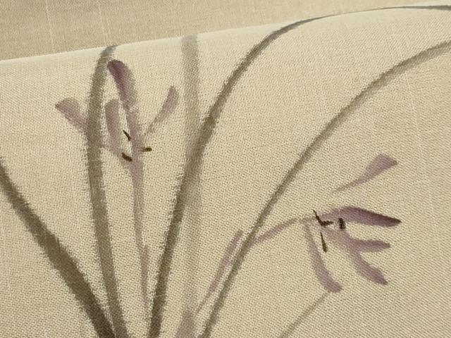 平和屋着物＊夏物　九寸名古屋帯　草花文　正絹　逸品　CABL2141fb