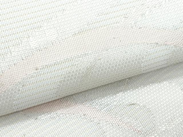 平和屋着物＊夏物　九寸名古屋帯　露芝文　銀糸　正絹　逸品　CABL2143fb