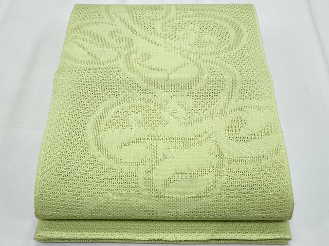 平和屋着物＊夏物　八寸名古屋帯　唐草文　若菜色　CABL2152fb
