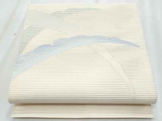 平和屋着物＊夏物　八寸名古屋帯　雪芝文　正絹　逸品　CABL2160fb