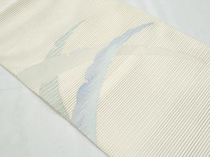 平和屋着物＊夏物　八寸名古屋帯　雪芝文　正絹　逸品　CABL2160fb