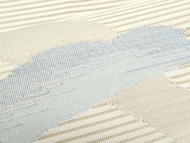平和屋着物＊夏物　八寸名古屋帯　雪芝文　正絹　逸品　CABL2160fb