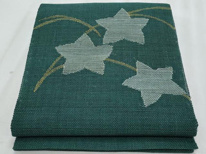 平和屋着物＊夏物　八寸名古屋帯　芝草楓文　正絹　逸品　CABL2167fb
