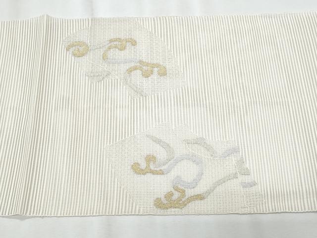 平和屋着物＊夏物　八寸名古屋帯　絽綴れ　立波文　金銀糸　正絹　逸品　CABL2172fb