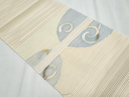 平和屋着物＊夏物　八寸名古屋帯　抽象文様　金銀糸　正絹　逸品　CABL2175fb