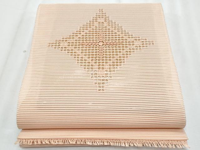 平和屋着物＊夏物　八寸名古屋帯　菱花文　正絹　逸品　CABL2176fb