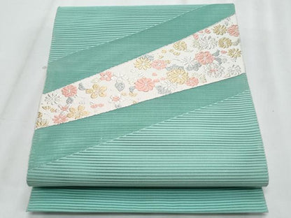 平和屋着物＊夏物　八寸名古屋帯　唐織　絽綴れ　草花文　金銀糸　正絹　逸品　CABL2177fb