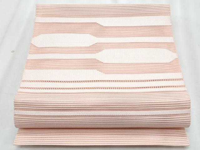 平和屋着物＊夏物　八寸名古屋帯　絽綴れ　幾何学文様　虹色　正絹　逸品　CABL2179fb