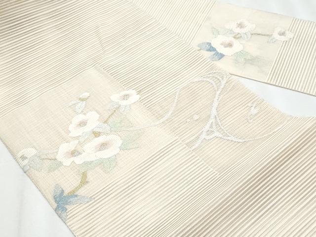 平和屋着物＊夏物　八寸名古屋帯　絽綴れ　枝椿　金銀糸　正絹　逸品　CABL2180fb