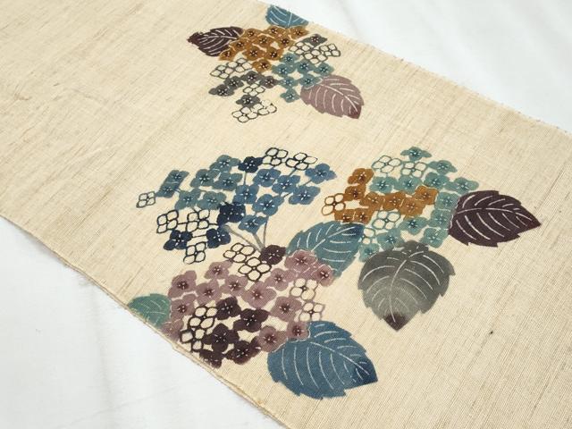 平和屋着物＊夏物　八寸名古屋帯　紫陽花　麻　逸品　CABL2182fb