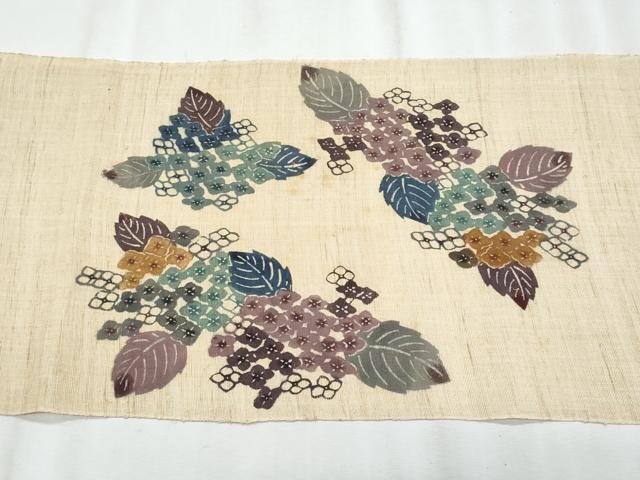 平和屋着物＊夏物　八寸名古屋帯　紫陽花　麻　逸品　CABL2182fb