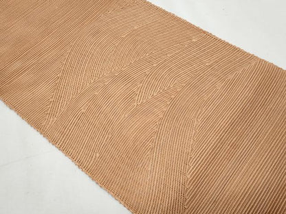 平和屋着物＊夏物　西陣　八寸名古屋帯　立波文　江戸茶色　証紙付き　正絹　逸品　CABL2183fb