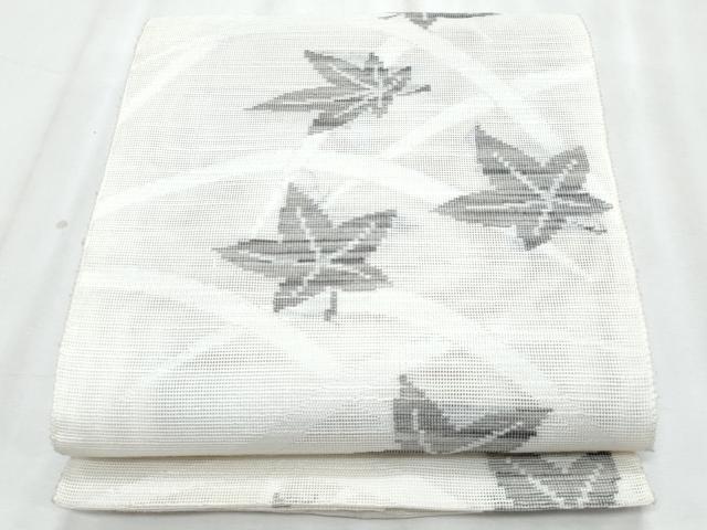 平和屋着物＊夏物　八寸名古屋帯　芝草楓文　CABL2185fb