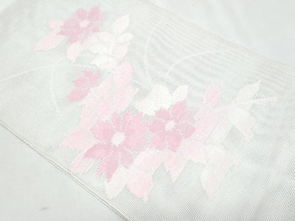 平和屋着物＊夏物　八寸名古屋帯　枝花文　CABL2187fb