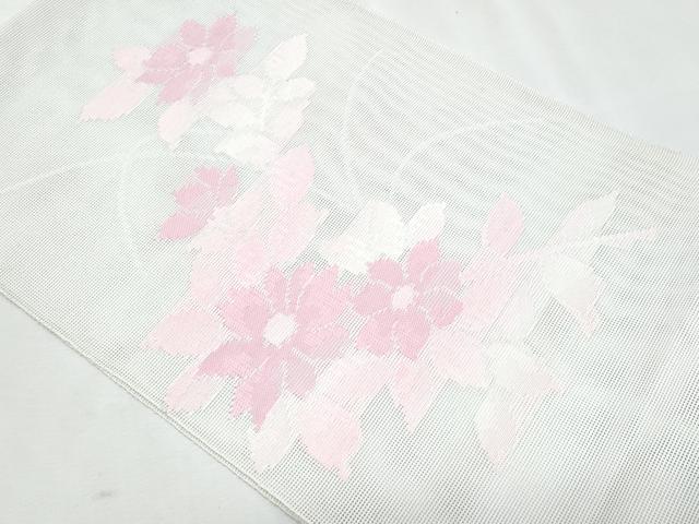 平和屋着物＊夏物　八寸名古屋帯　枝花文　CABL2187fb