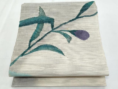平和屋着物＊夏物　八寸名古屋帯　草花文　正絹　逸品　CABL2188fb