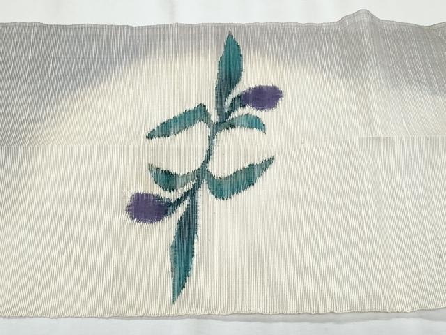 平和屋着物＊夏物　八寸名古屋帯　草花文　正絹　逸品　CABL2188fb