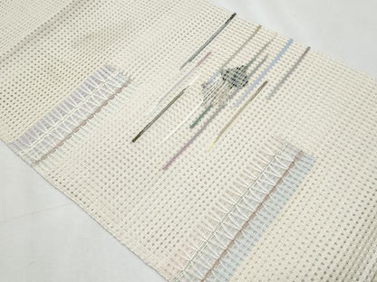 平和屋着物＊夏物　八寸名古屋帯　抽象文様　正絹　逸品　CABL2190fb