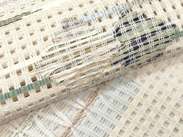 平和屋着物＊夏物　八寸名古屋帯　抽象文様　正絹　逸品　CABL2190fb