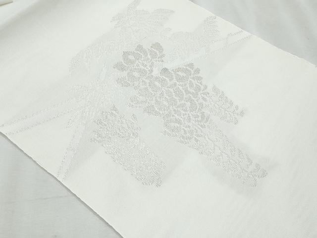 平和屋着物＊夏物　八寸名古屋帯　藤花房　銀糸　未使用　CABL2191fb