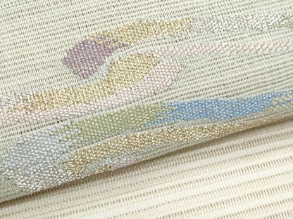 平和屋着物＊夏物　八寸名古屋帯　絽綴れ　流水文　金銀糸　正絹　逸品　CABL2199fb
