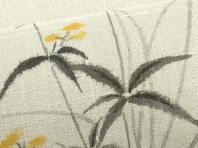 平和屋着物＊夏物　絹芭蕉　九寸名古屋帯　作家物　手描き　枝花文　正絹　逸品　CABL2207fb
