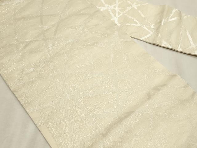 平和屋着物＊夏物　九寸名古屋帯　芝草文　銀糸　正絹　逸品　CABL2217fb