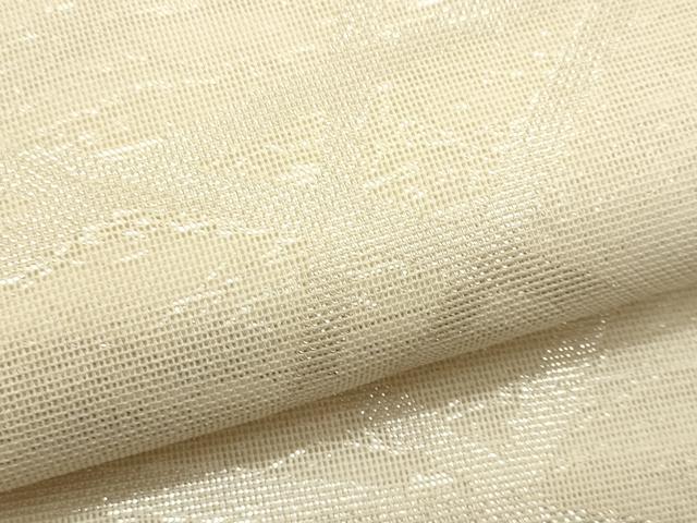 平和屋着物＊夏物　九寸名古屋帯　芝草文　銀糸　正絹　逸品　CABL2217fb