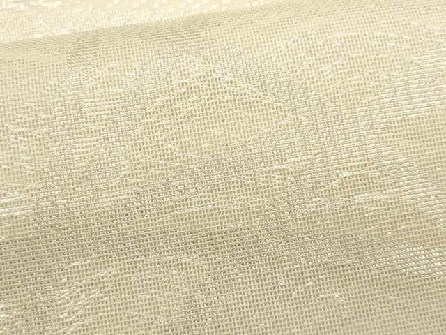 平和屋着物＊夏物　九寸名古屋帯　芝草文　銀糸　正絹　逸品　CABL2217fb