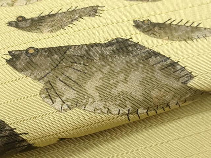 平和屋着物＊夏物　九寸名古屋帯　手描き　魚　金彩　CABL2219fb