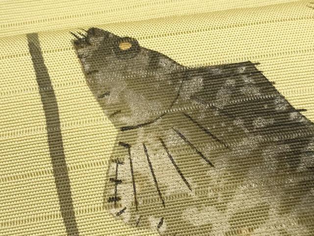 平和屋着物＊夏物　九寸名古屋帯　手描き　魚　金彩　CABL2219fb