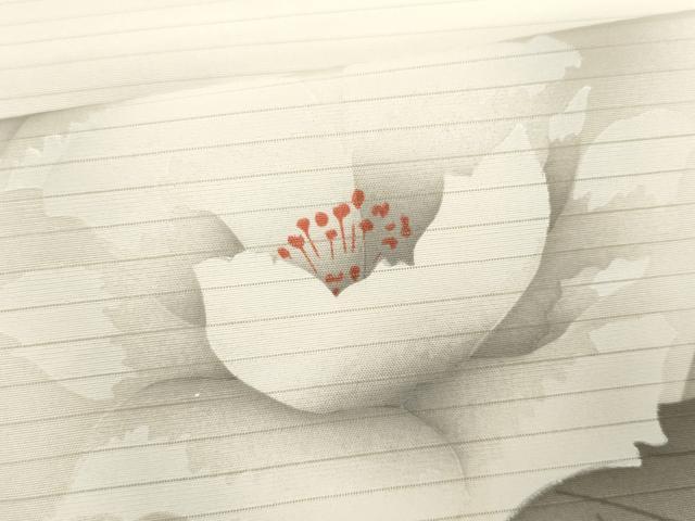 平和屋着物＊夏物　九寸名古屋帯　手描き　草花文　CABL2223fb