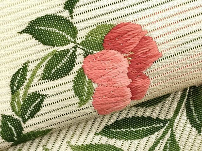 平和屋着物＊夏物　九寸名古屋帯　唐織　花丸文　金糸　正絹　逸品　CABL2232fb