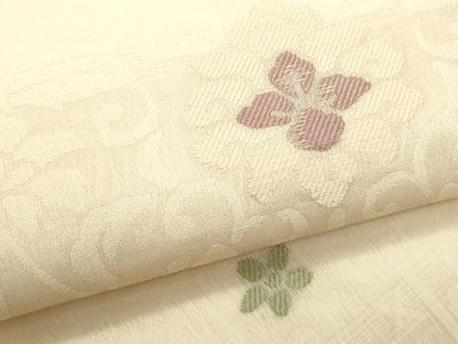 平和屋着物＊夏物　九寸名古屋帯　花唐草文　正絹　逸品　CABL2235fb