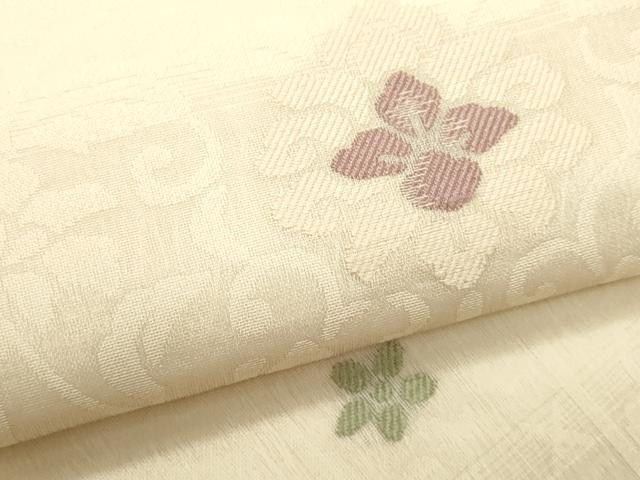 平和屋着物＊夏物　九寸名古屋帯　花唐草文　正絹　逸品　CABL2235fb