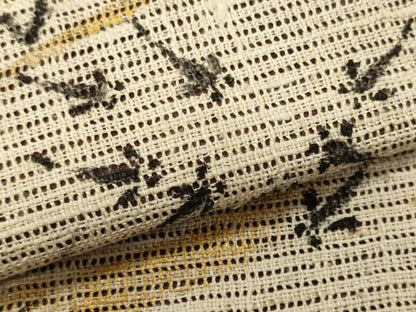 平和屋着物＊夏物　九寸名古屋帯　手描き　紬地　魚　枝葉文　金彩　正絹　逸品　CABL2238fb