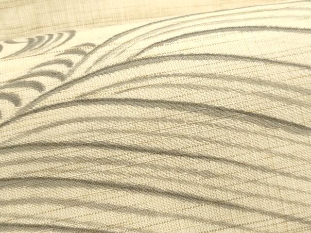 平和屋着物＊夏物　九寸名古屋帯　手描き　立波飛鶴文　麻　逸品　CABL2251fb
