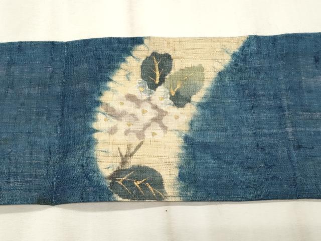 平和屋着物＊夏物　九寸名古屋帯　絞り　紫陽花　金彩　麻　逸品　CABL2254fb