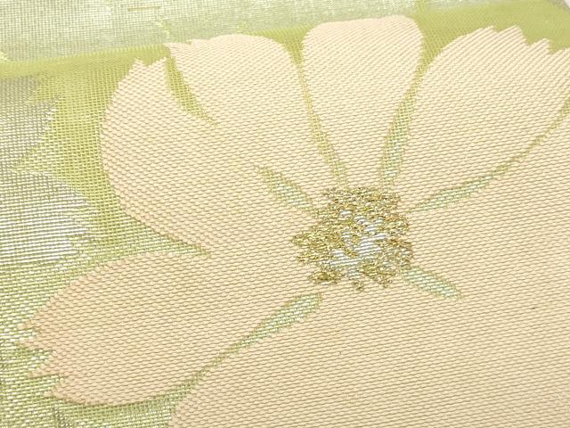 平和屋着物＊夏物　九寸名古屋帯　枝花文　金銀糸　正絹　逸品　CABL2265fb