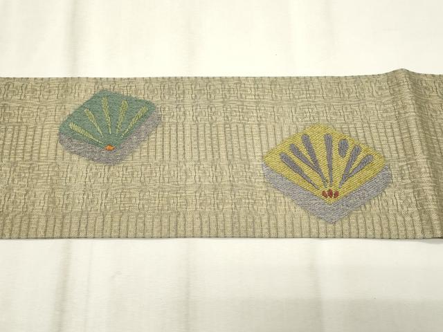 平和屋着物＊夏物　九寸名古屋帯　松葉文　正絹　逸品　CABL2269fb