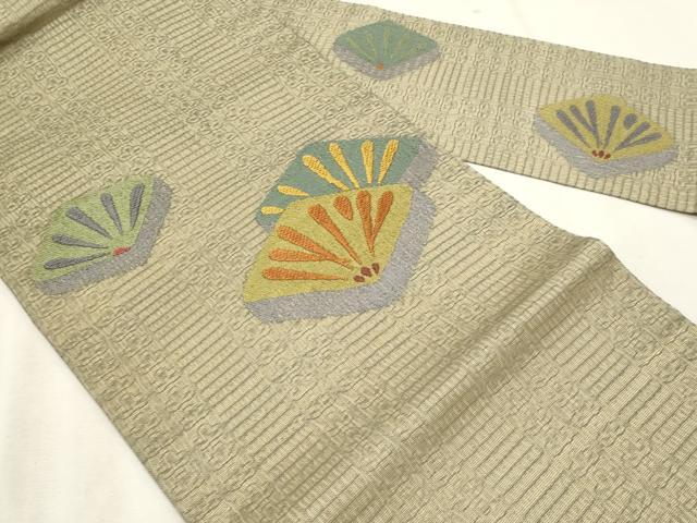 平和屋着物＊夏物　九寸名古屋帯　松葉文　正絹　逸品　CABL2269fb
