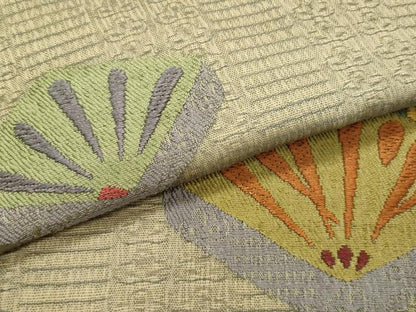 平和屋着物＊夏物　九寸名古屋帯　松葉文　正絹　逸品　CABL2269fb