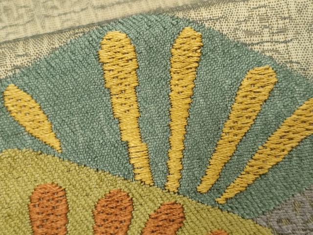 平和屋着物＊夏物　九寸名古屋帯　松葉文　正絹　逸品　CABL2269fb