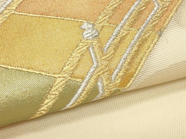 平和屋着物＊夏物　九寸開き名古屋帯　渡り橋　金銀糸　正絹　逸品　CABL2280fb